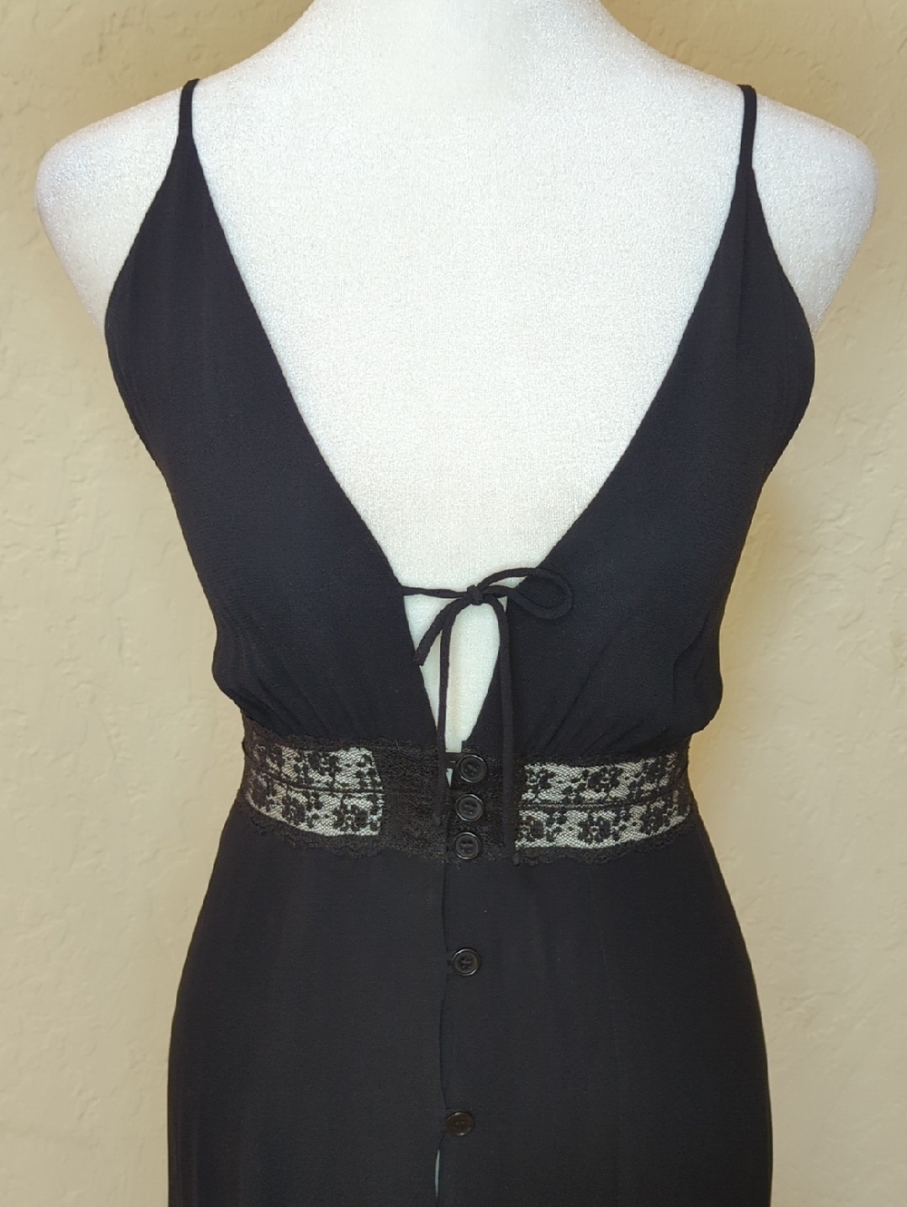 Reformation Black Lace-Panel Midi Slip Dress - Picture 10 of 16